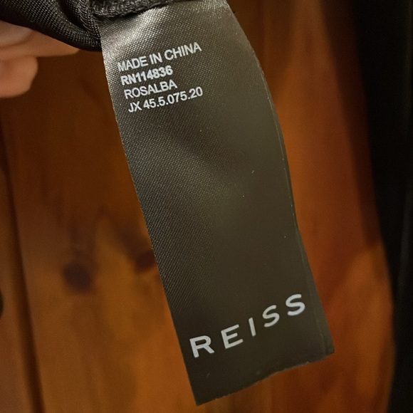 REISS Rosalba Velvet Plunge Bodysuit, Black - Large - Picture 10 of 11